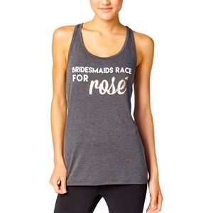 Ideology Women’s Bridesmaids Race for Rosé Graphic Tank Top Charcoal Heather M